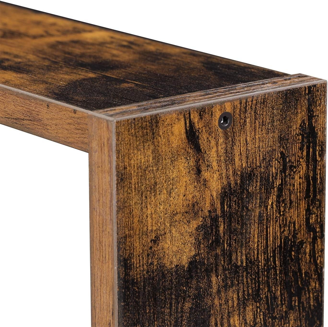 Rustic Wall Shelves Set of 3 Floating Wood Cube Display Storage Units