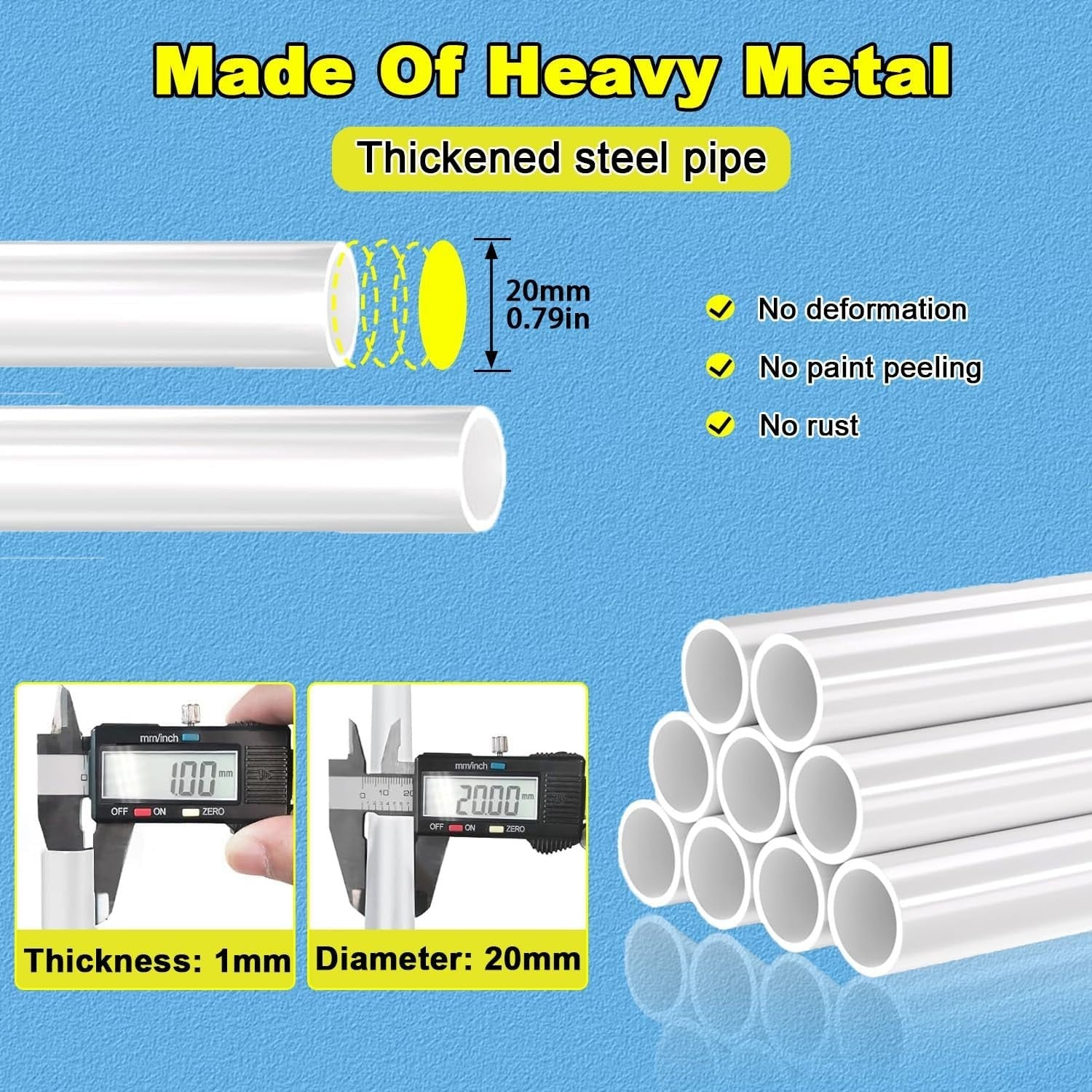 Heavy Duty Double Clothes Rail with Shelf & Hooks – White