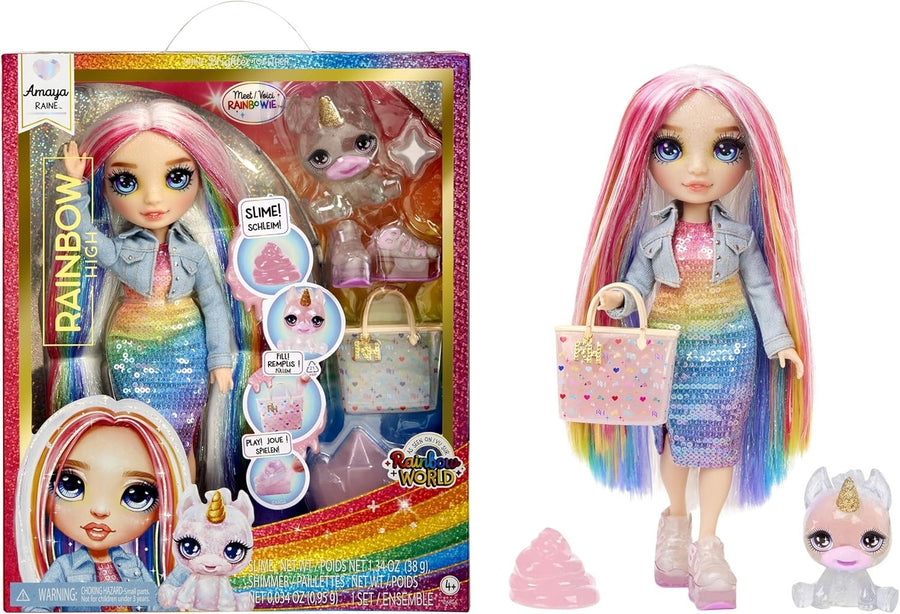 Rainbow Fashion Doll with Sparkle Slime Magical Pet Accessories 28cm