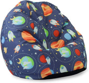 Kids Space Bean Bag Chair Washable Filled Soft Seat for Playroom Bedroom