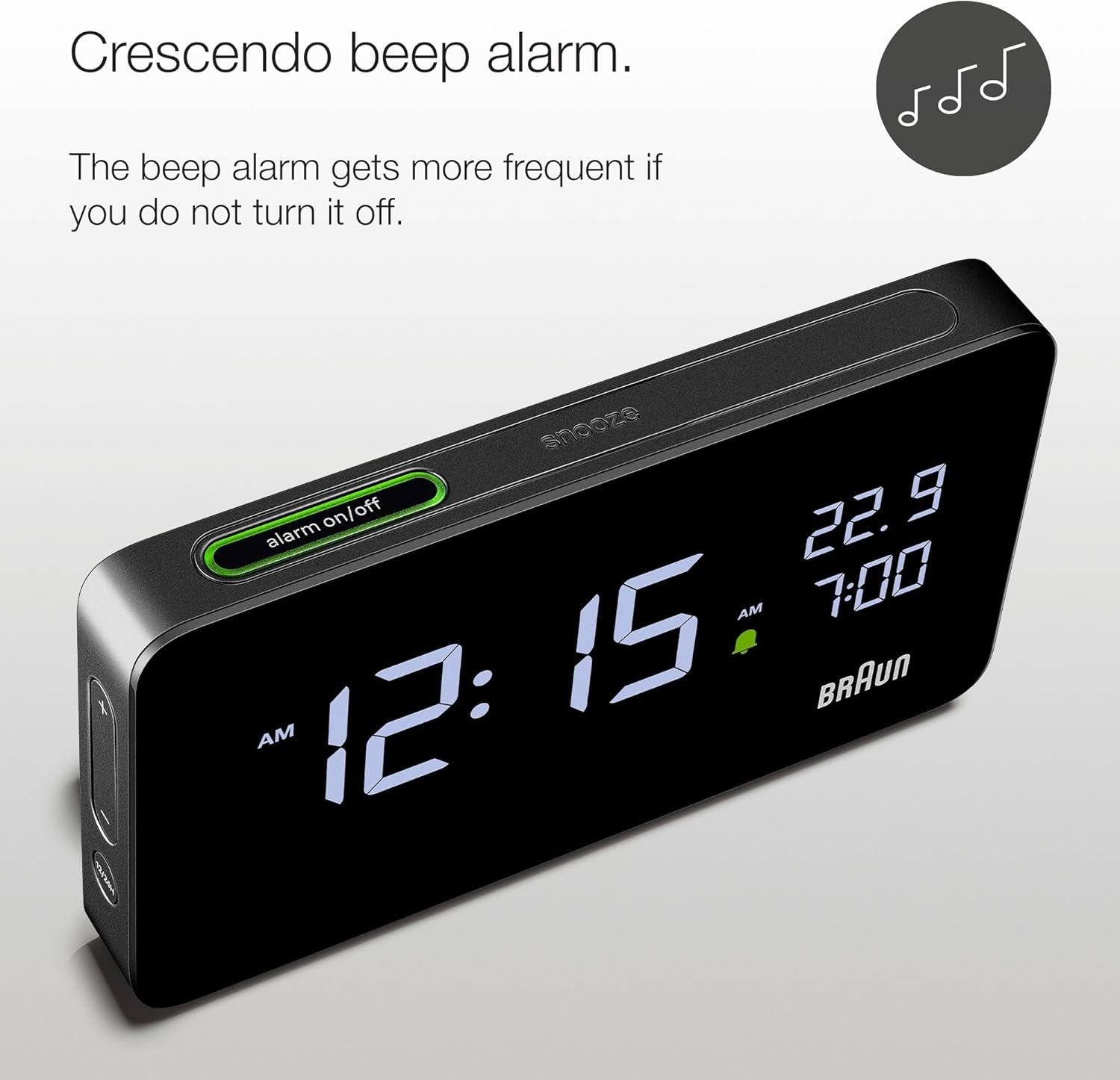 Digital Alarm Clock LCD Display USB C Charging Touch Snooze Bedside
