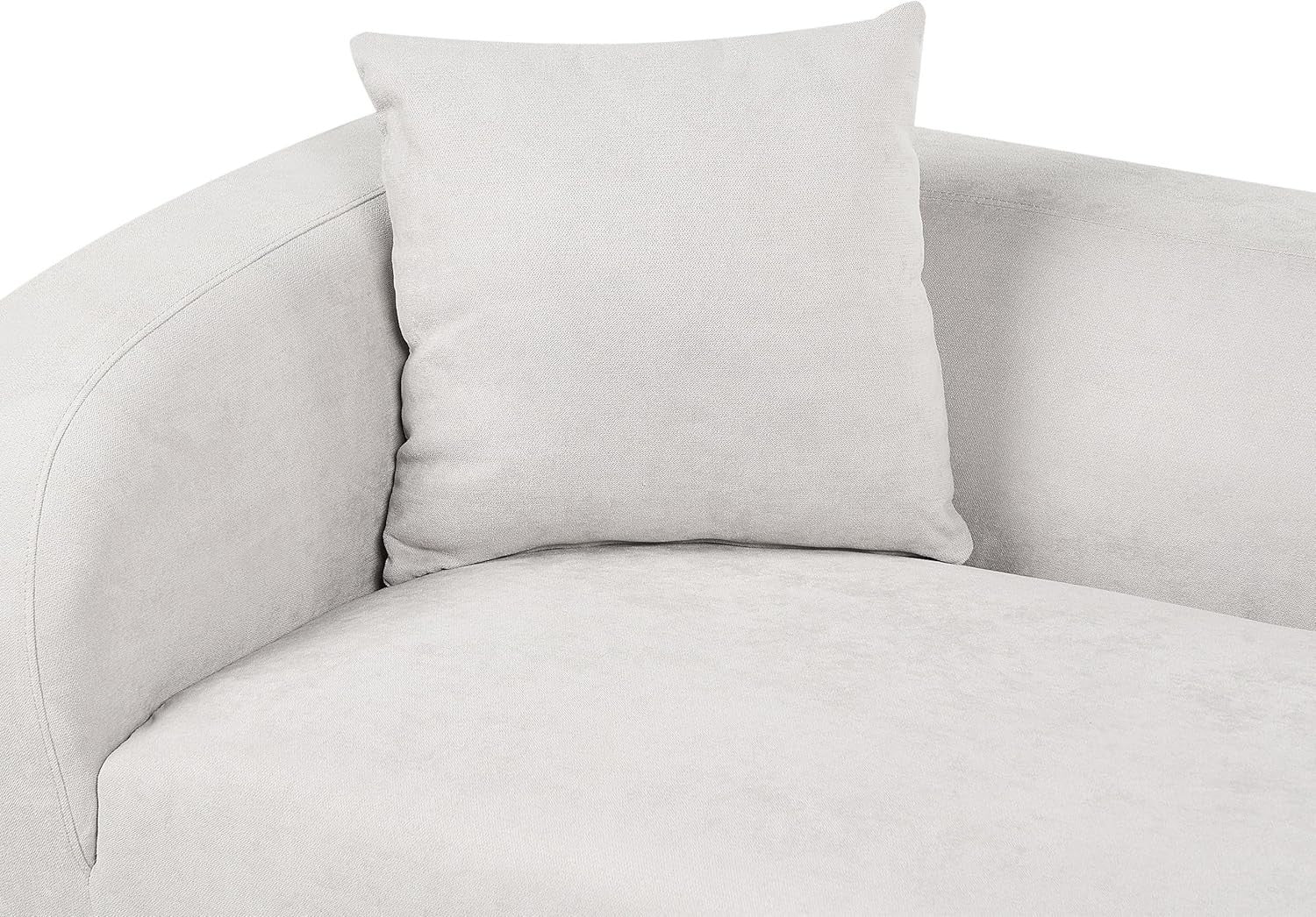 Grey Left-Hand Chaise Lounge Sofa | Retro Curved Back, Fabric & Cushion