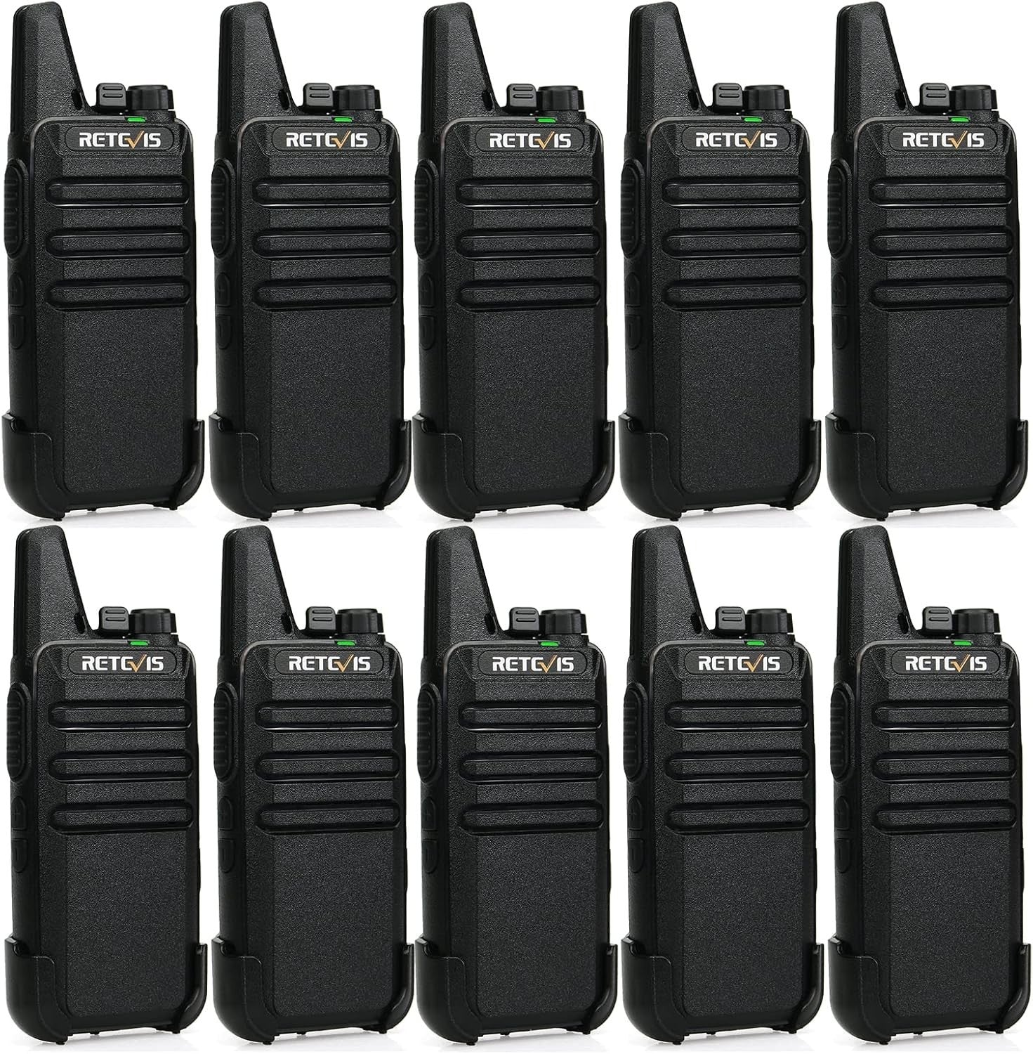 Professional Walkie Talkies 10 Pack PMR446 Rechargeable VOX 2 Way Radios