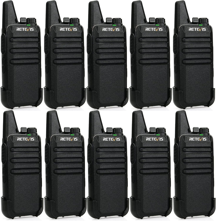 Professional Walkie Talkies 10 Pack PMR446 Rechargeable VOX 2 Way Radios
