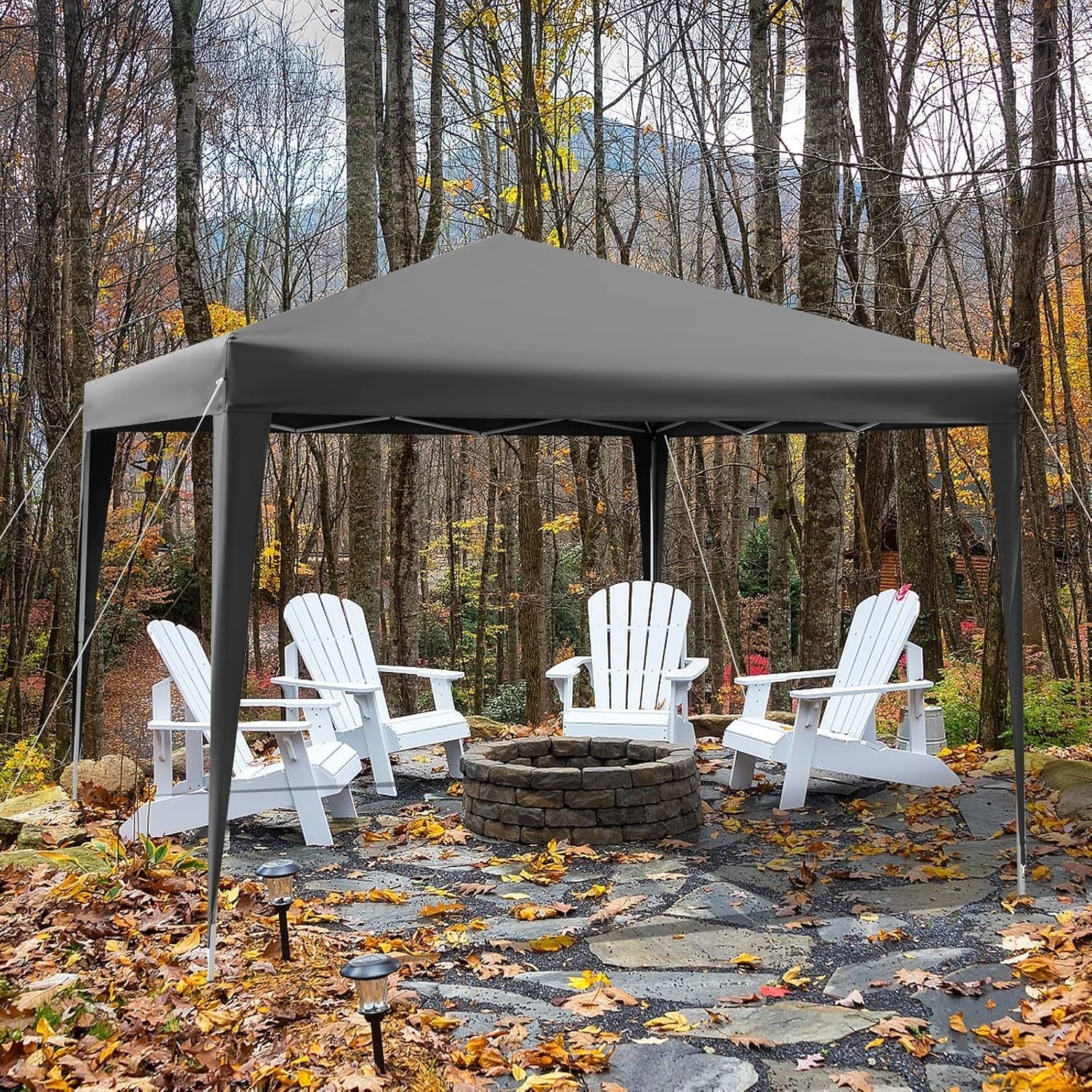 3x3m Pop Up Gazebo Adjustable Waterproof Outdoor Canopy w/ Bag Grey