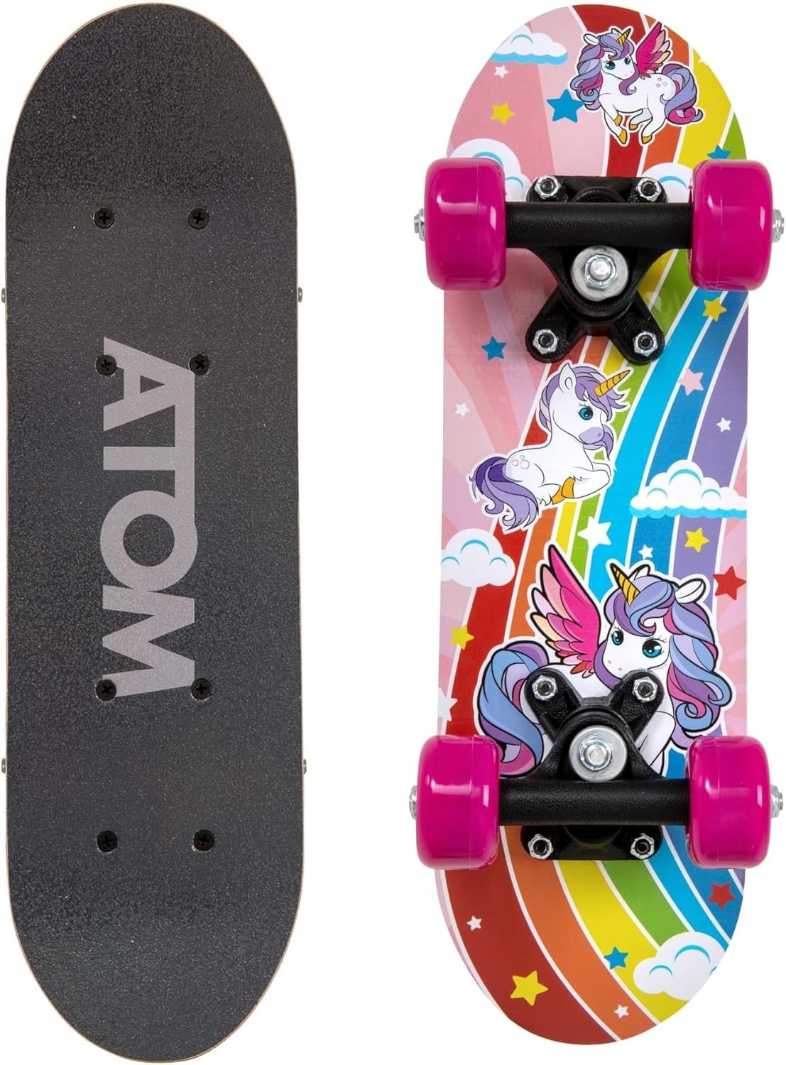 Mini 17" Skateboard for Kids Teens | Maple Cruiser Board Trucks | Unicorn