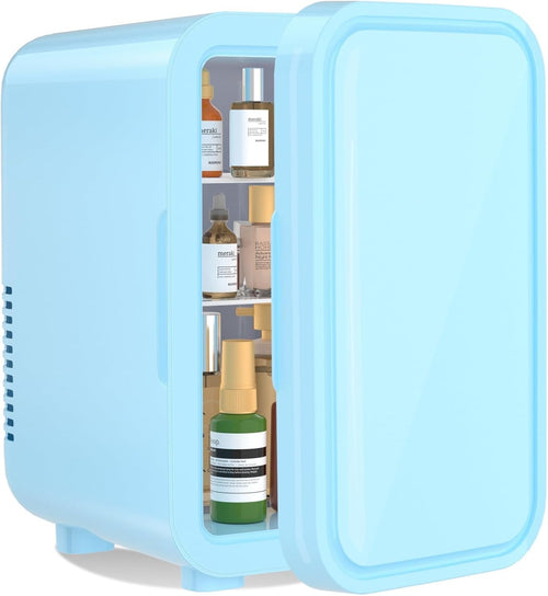 6L Mini Fridge Portable AC/DC Cooler Warmer Bedroom Skincare Blue