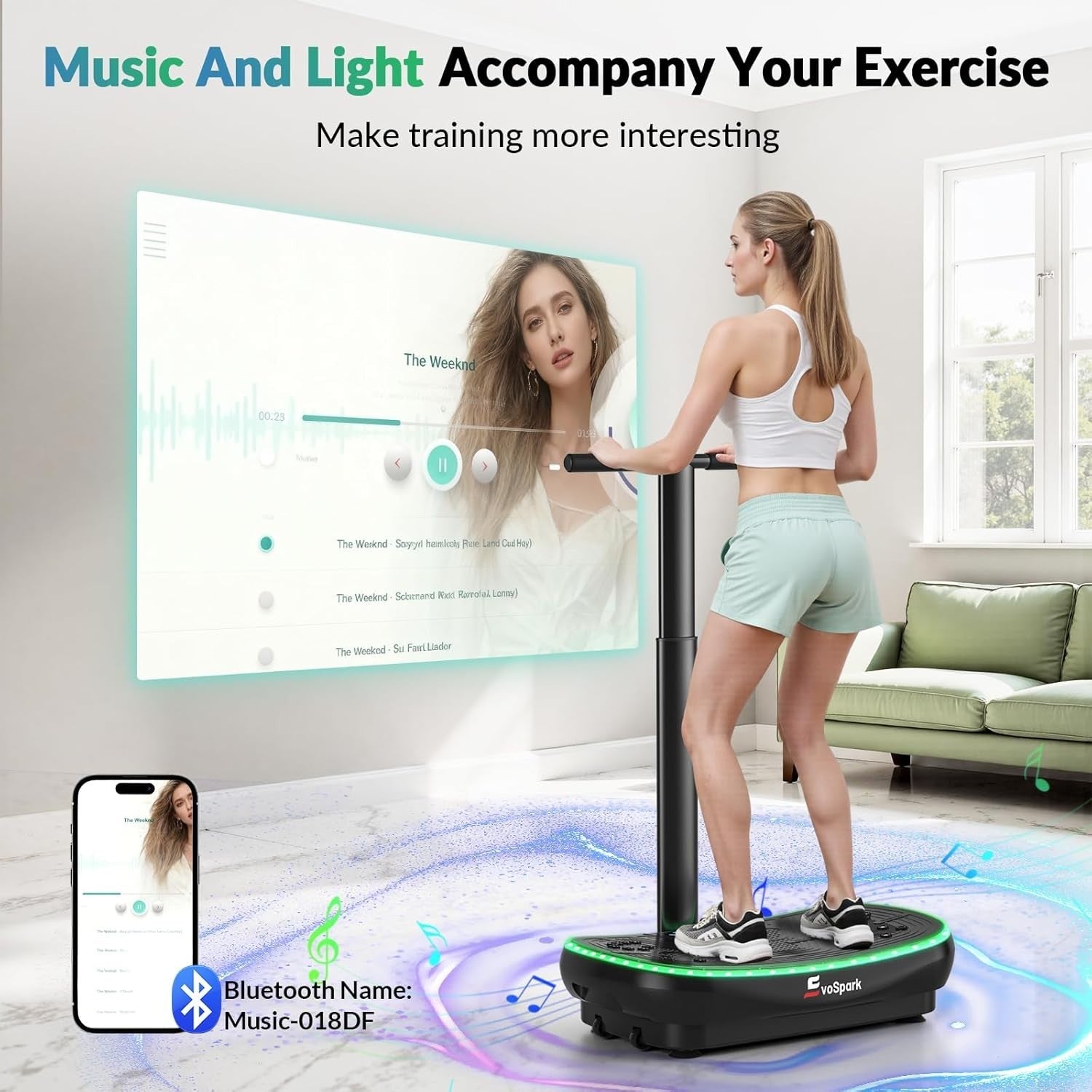 7-in-1 4D Vibration Plate Exercise Machine 900W Triple Motor 550LB
