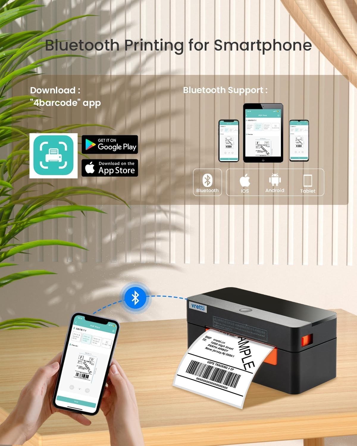 4x6 Wireless Thermal Shipping Label Printer USB Barcode Black Small Biz