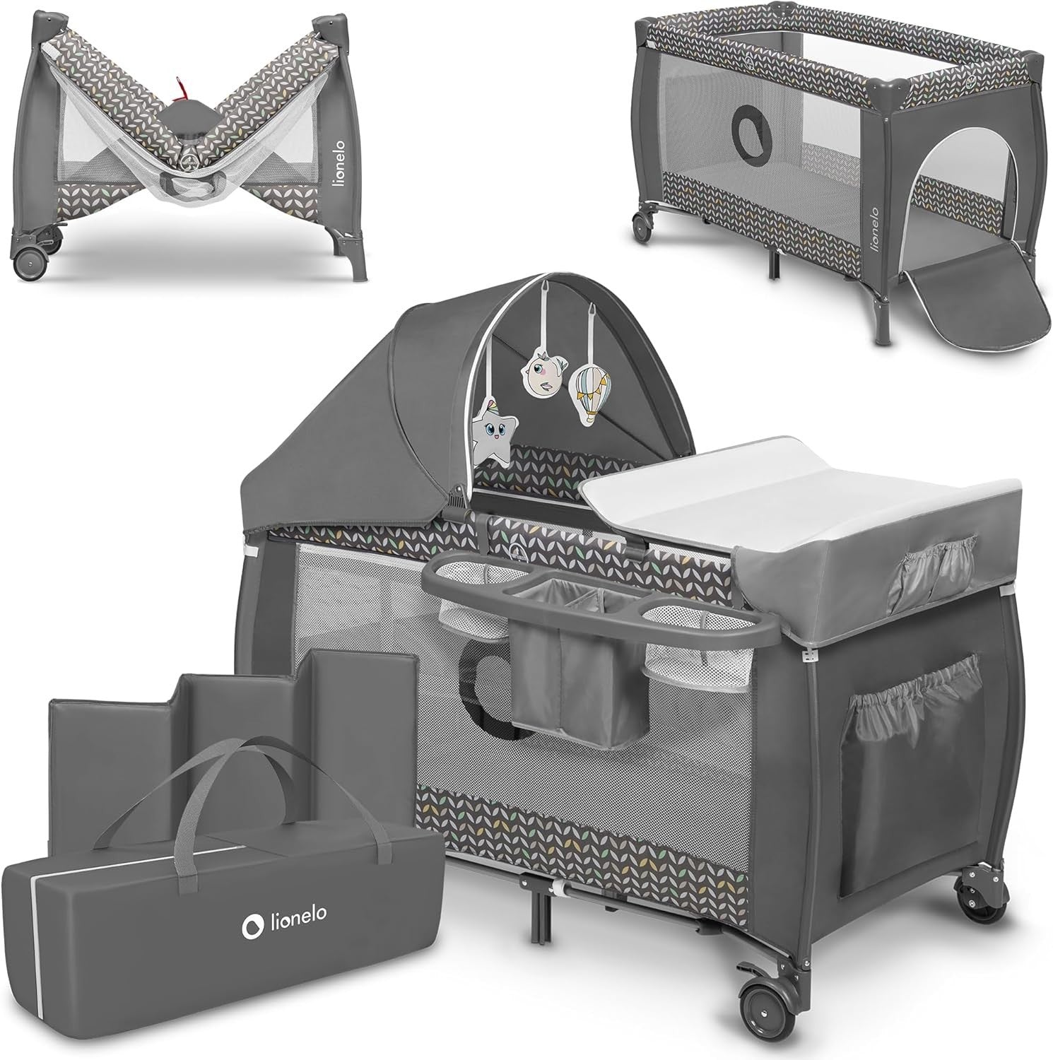2in1 Travel Cot & Portable Baby Playpen w/ Changing Table + Canopy