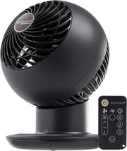 Oscillating Desk Fan w/ Remote – 5-Speed Quiet Air Circulator 90° Tilt Black