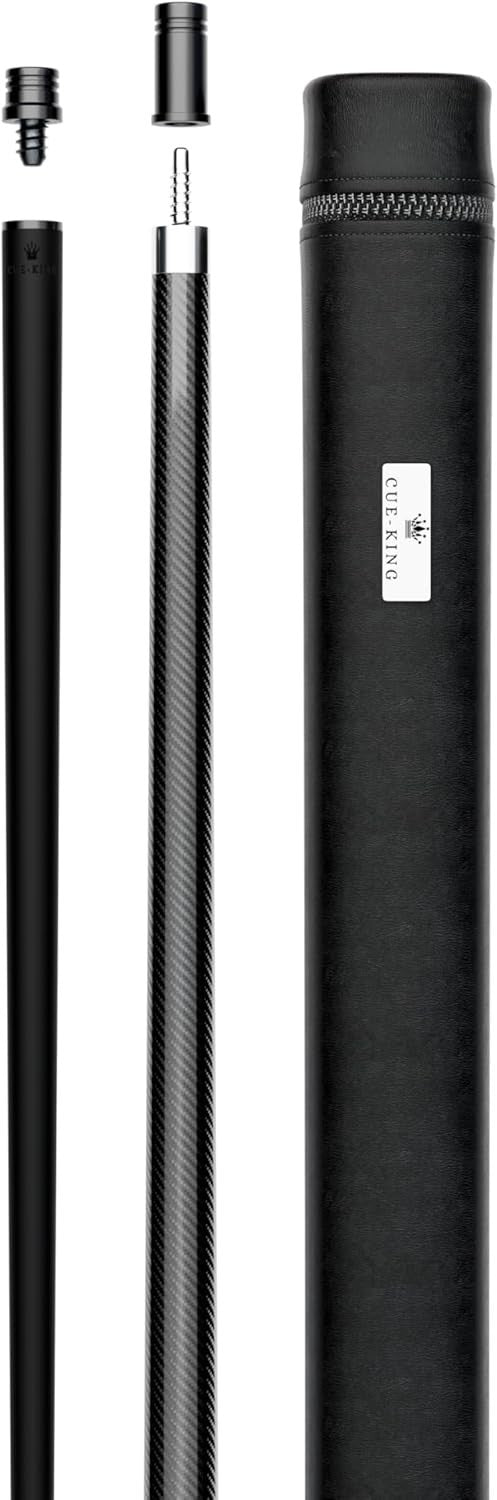 Carbon Fibre Pool Cue 58 Inch 12.5mm Tip Pro Taper 2 Piece 19oz