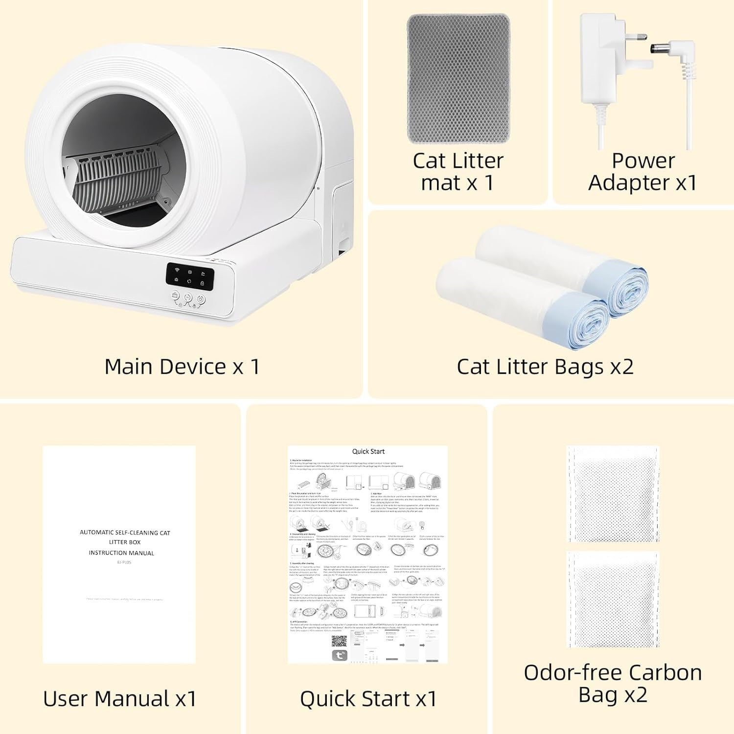 Self Cleaning Cat Litter Box 85L App Control Odor Free Auto Tray