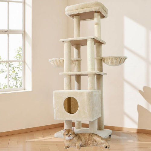 Large Cat Tree Tower 165cm 6 Level Scratching Post Condo Play