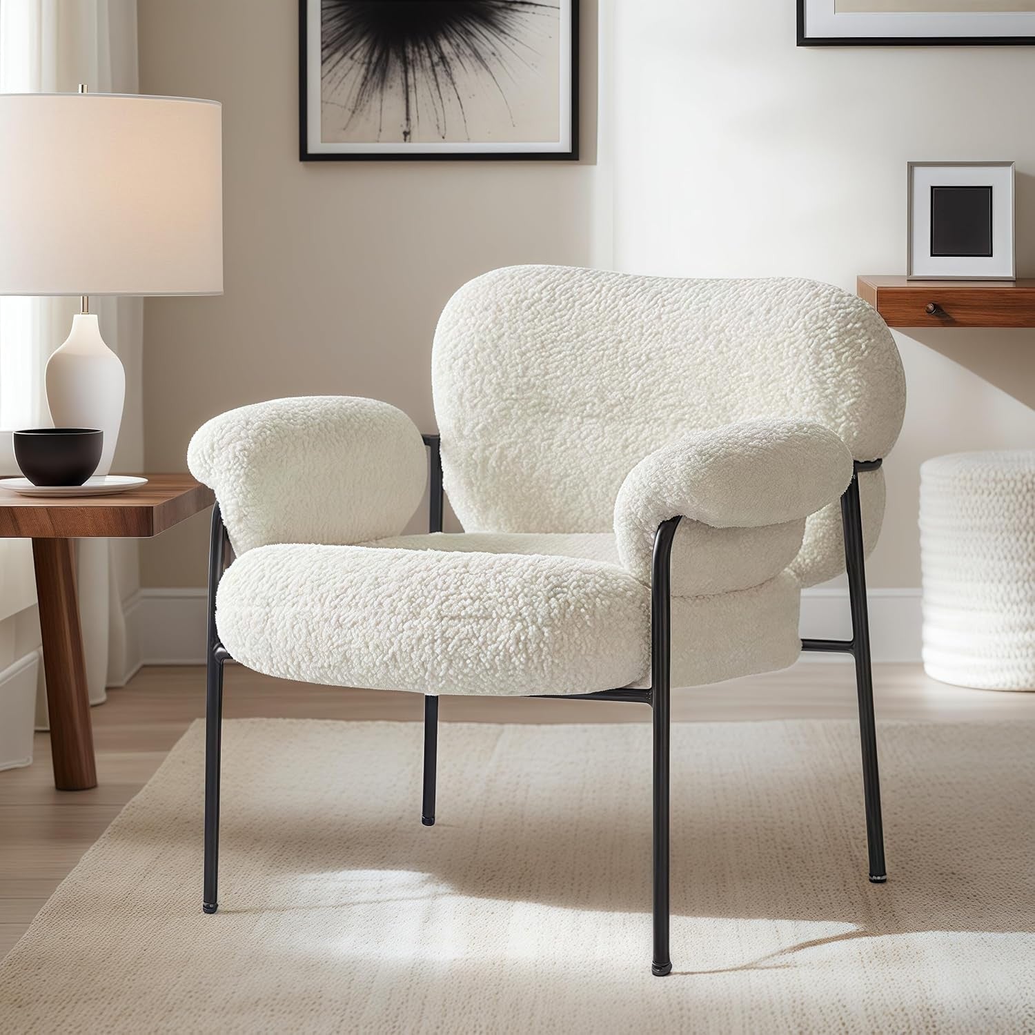 White Velvet Vanity Chair High Back Accent Armchair Gold Legs