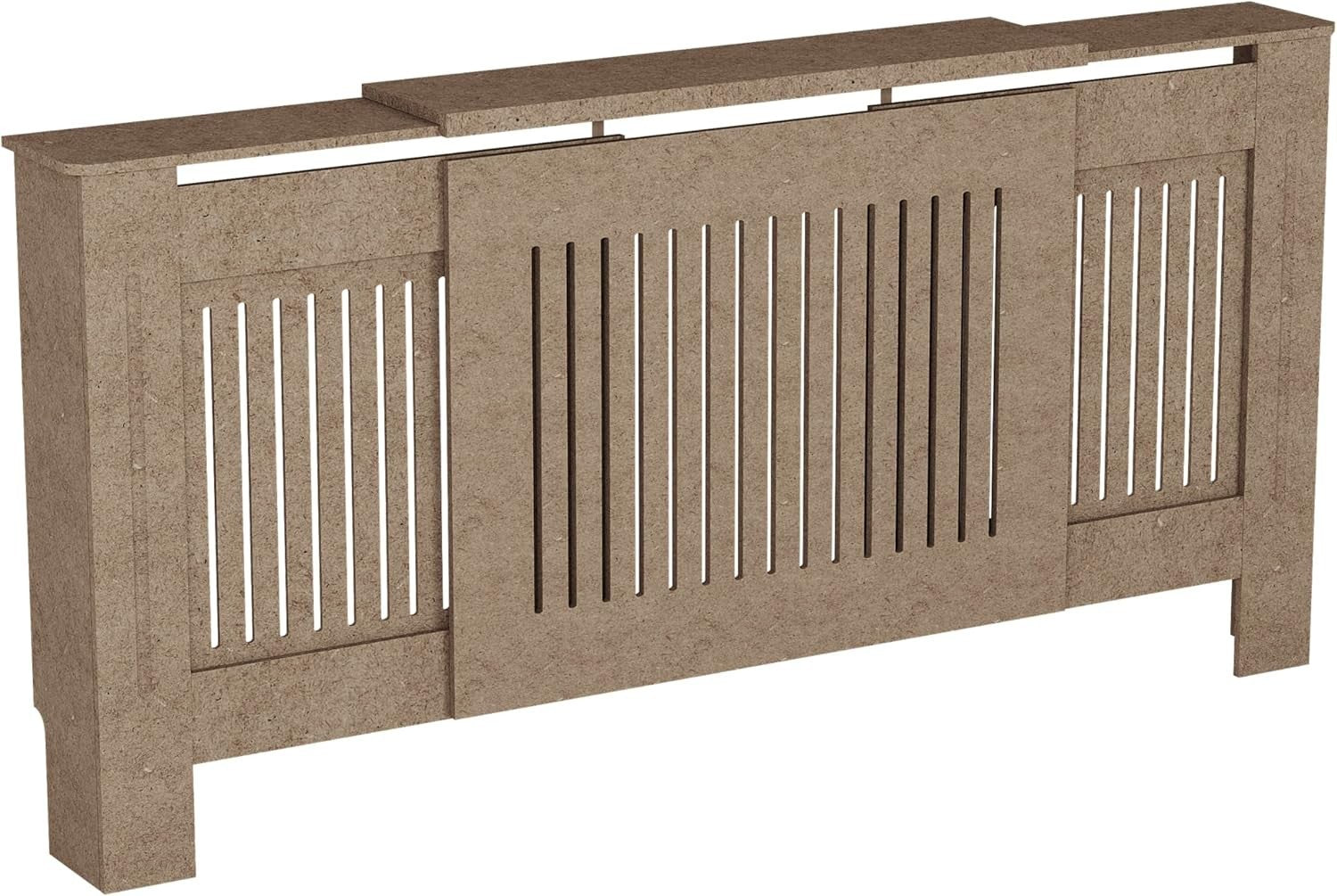 Adjustable Unfinished Radiator Cover | Modern MDF Slatted Cabinet