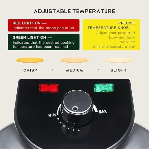 Electric Pizza & Crepe Maker 1200W | Non-Stick Stainless Tortilla Press