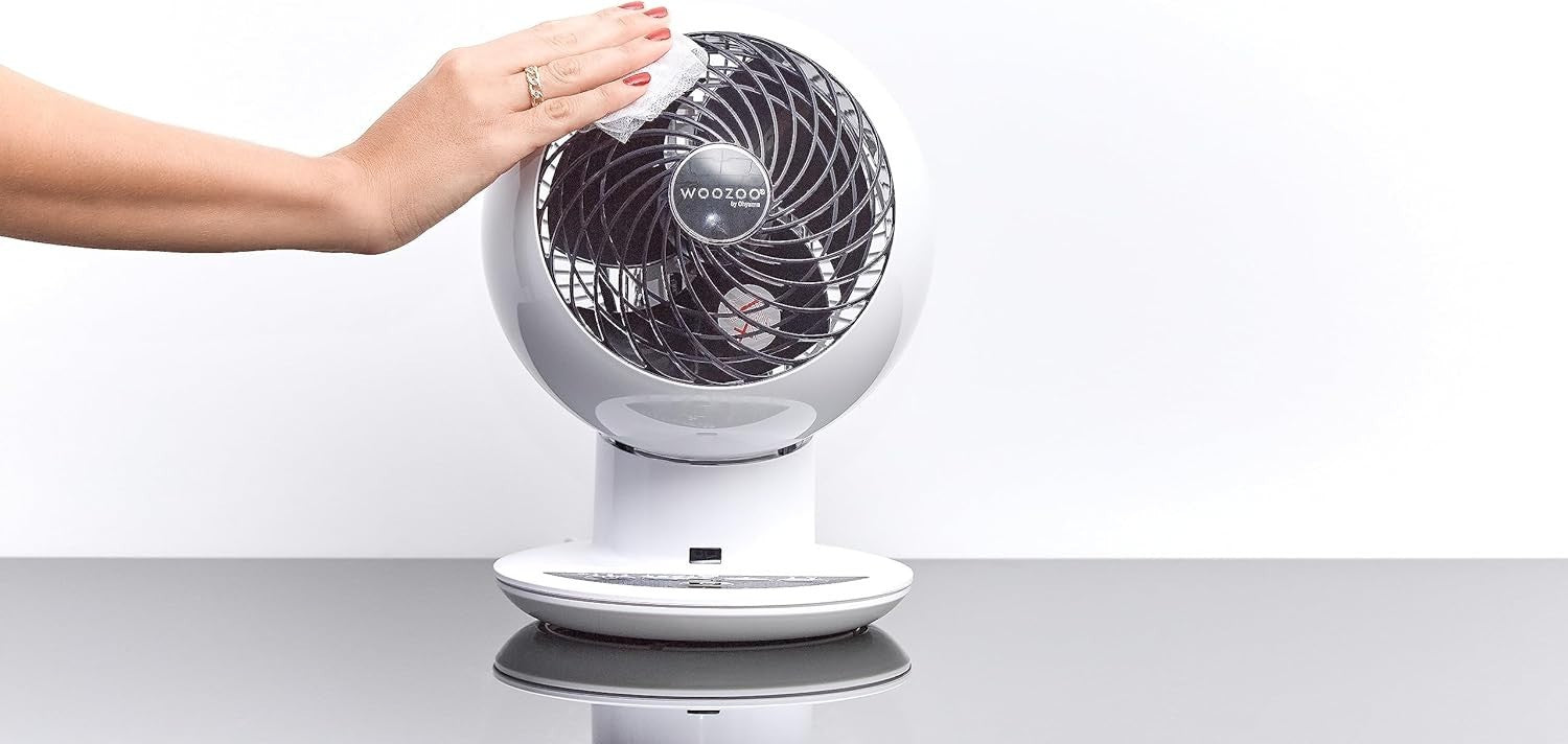 Compact Table Fan 30m² Quiet Remote Control Oscillating Air Circulator 5-Speed