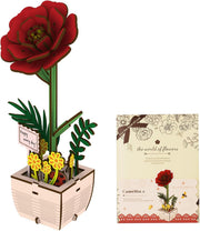 3D Wooden Flower Puzzle DIY Craft Kit, Romantic Home Décor Gift, Easy Build