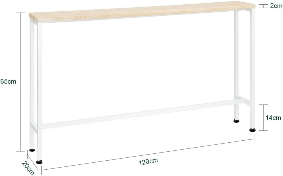 Slim Console Table for Hallway Entryway – Space-Saving, 120cm MDF Metal