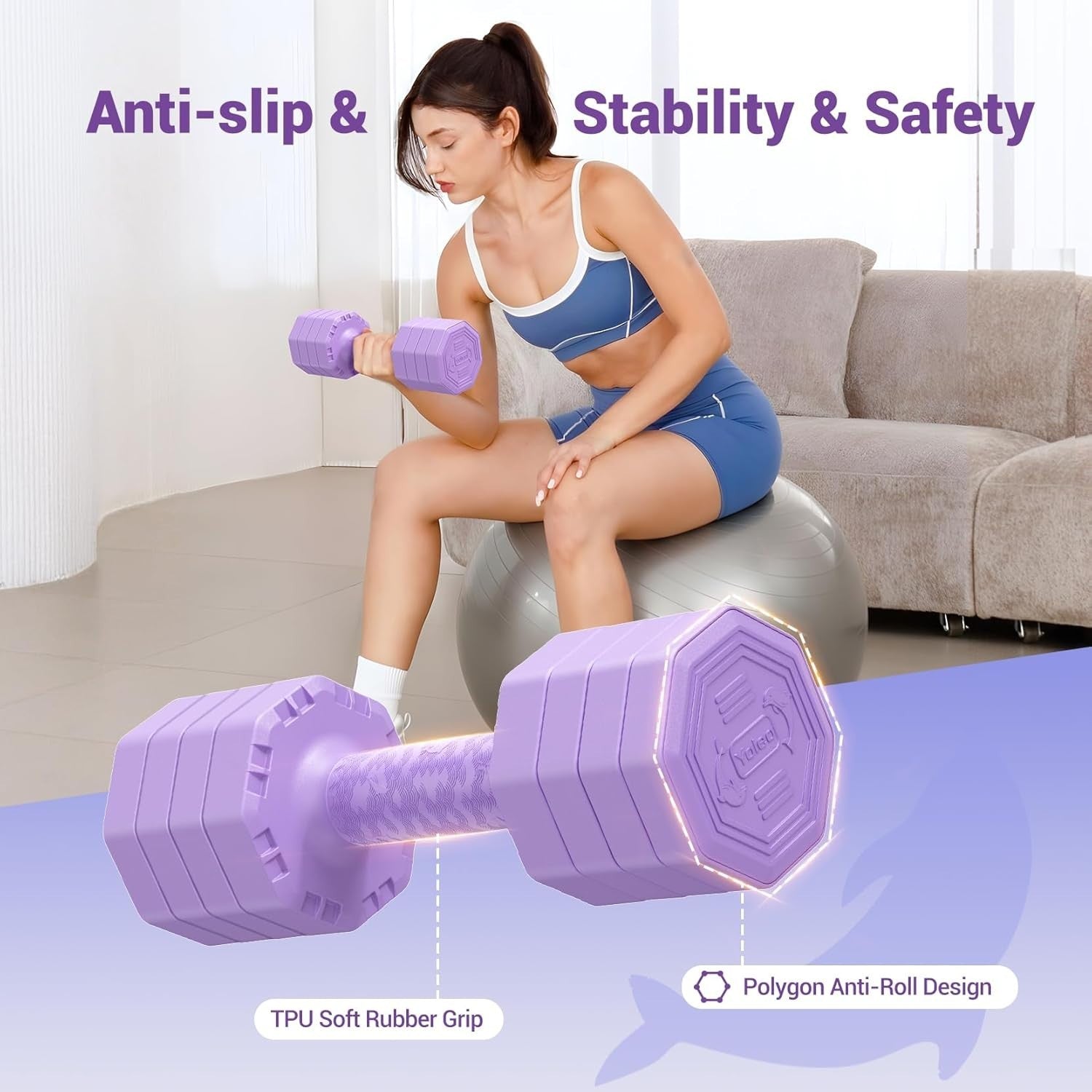 4-in-1 Adjustable Hand Weights 2–5KG Each Non-Slip No-Roll Dumbbell Set