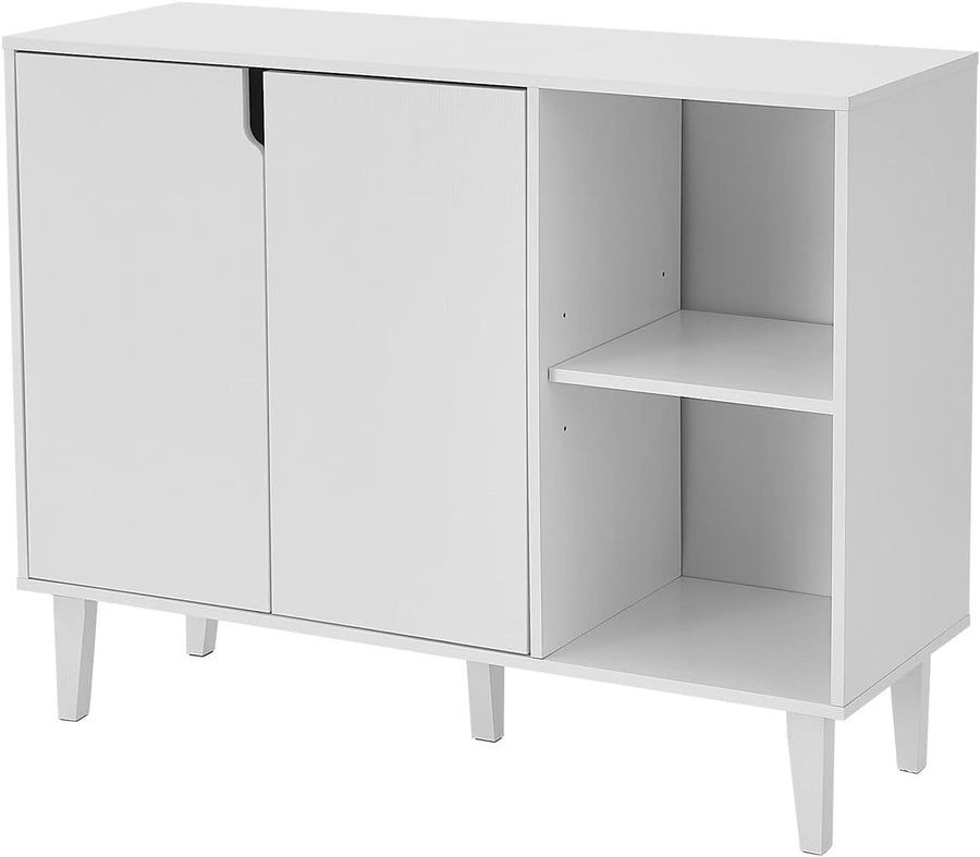 White Sideboard Buffet Cabinet with Doors & Shelves – Modern Storage Unit