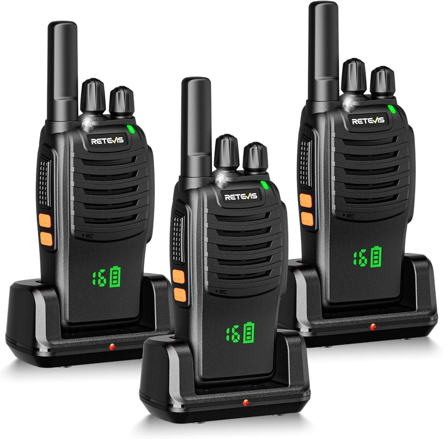 Walkie Talkies 3 Pack Rechargeable USB-C 2 Way Radio Screen VOX