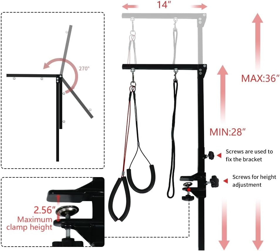 Dog Grooming Arm Clamp Adjustable Loop Noose Nail Trimming Small Pets