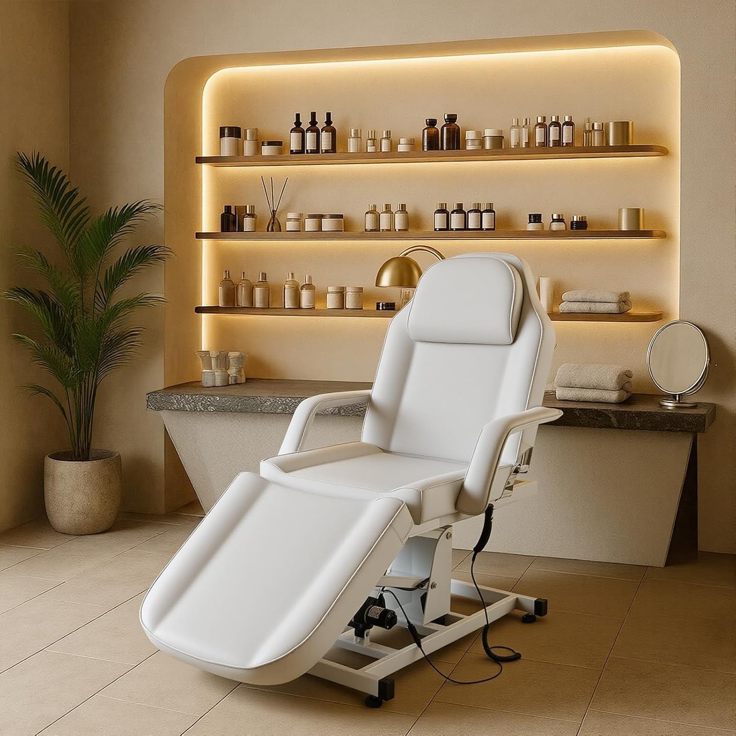 Electric Massage Table Adjustable 3-Section Beauty Spa Tattoo Bed Lift Control