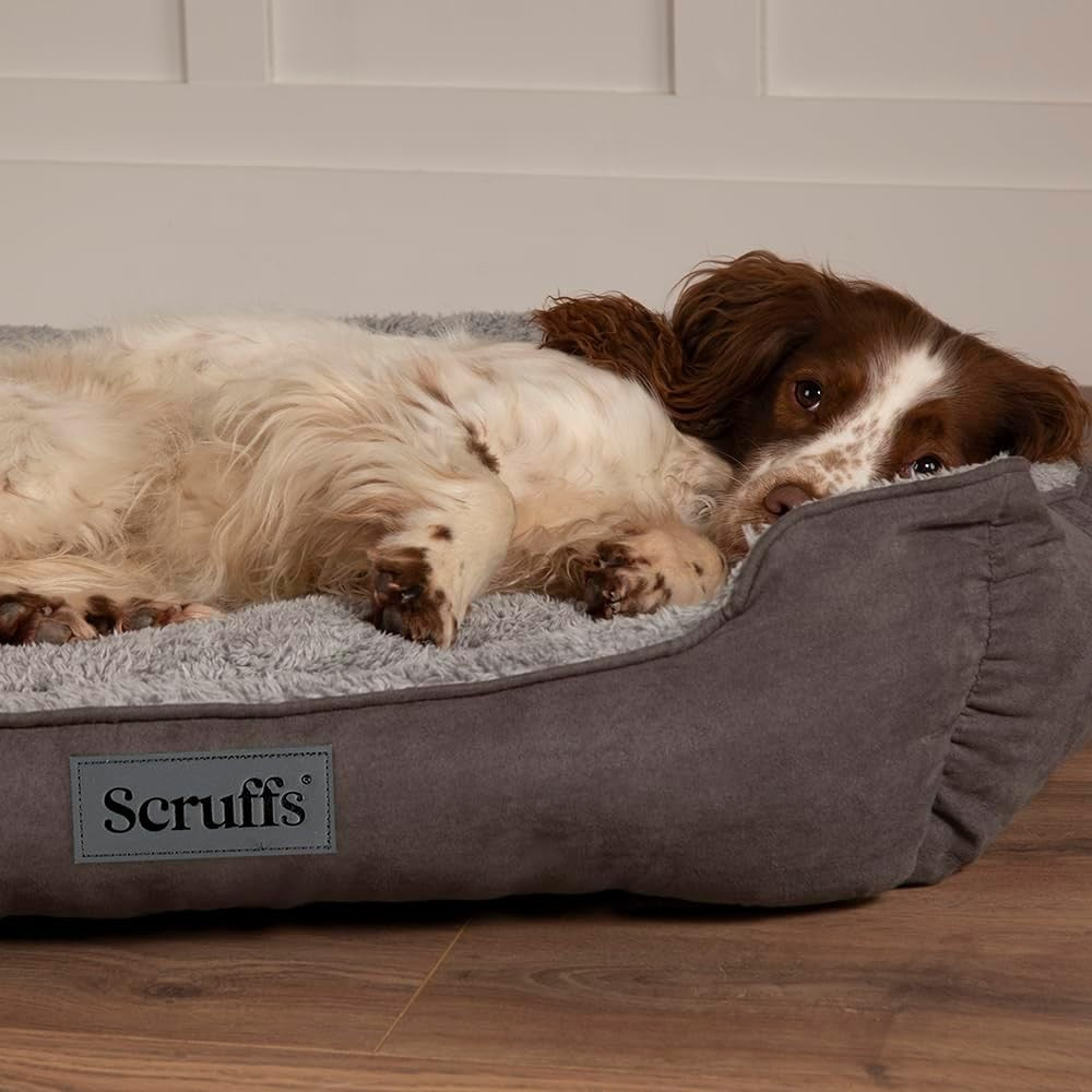 Extra Large Dog Box Bed 90x70cm Grey Washable Non Slip