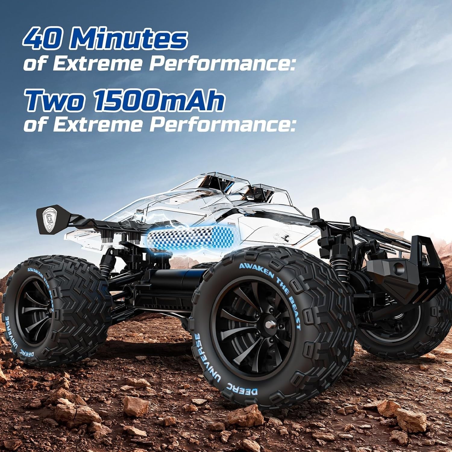High-Speed 1:14 4WD RC Monster Truck 40KPH Off-Road Car Kids Adults