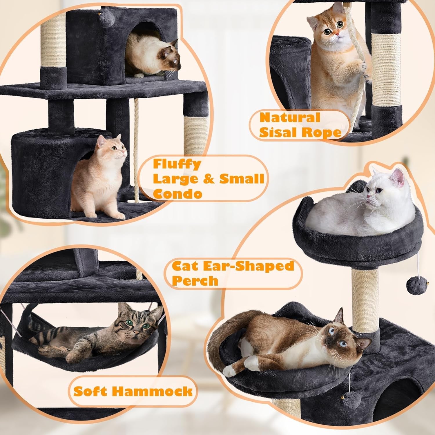 158cm Cat Tree Tower Multi Level Scratching Post Indoor with Condo