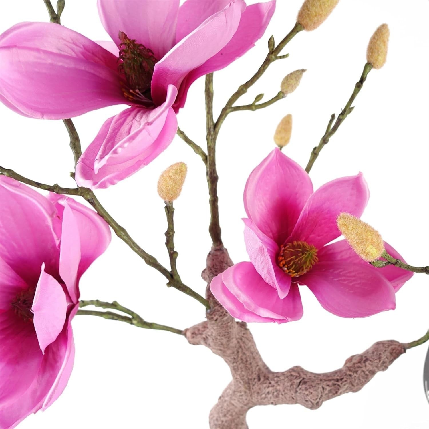 80cm Artificial Pink Magnolia Blossom Tree Floral Plant in Pot Home Decoration