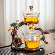 Semi Automatic Glass Teapot 300ml with Infuser Kung Fu Tea Maker