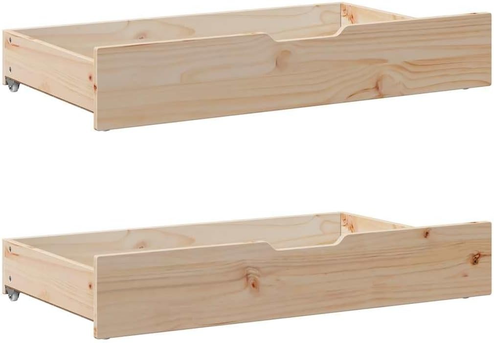 Solid Pinewood Home & Garden Daybed with Trundle & Drawers 80x200 cm