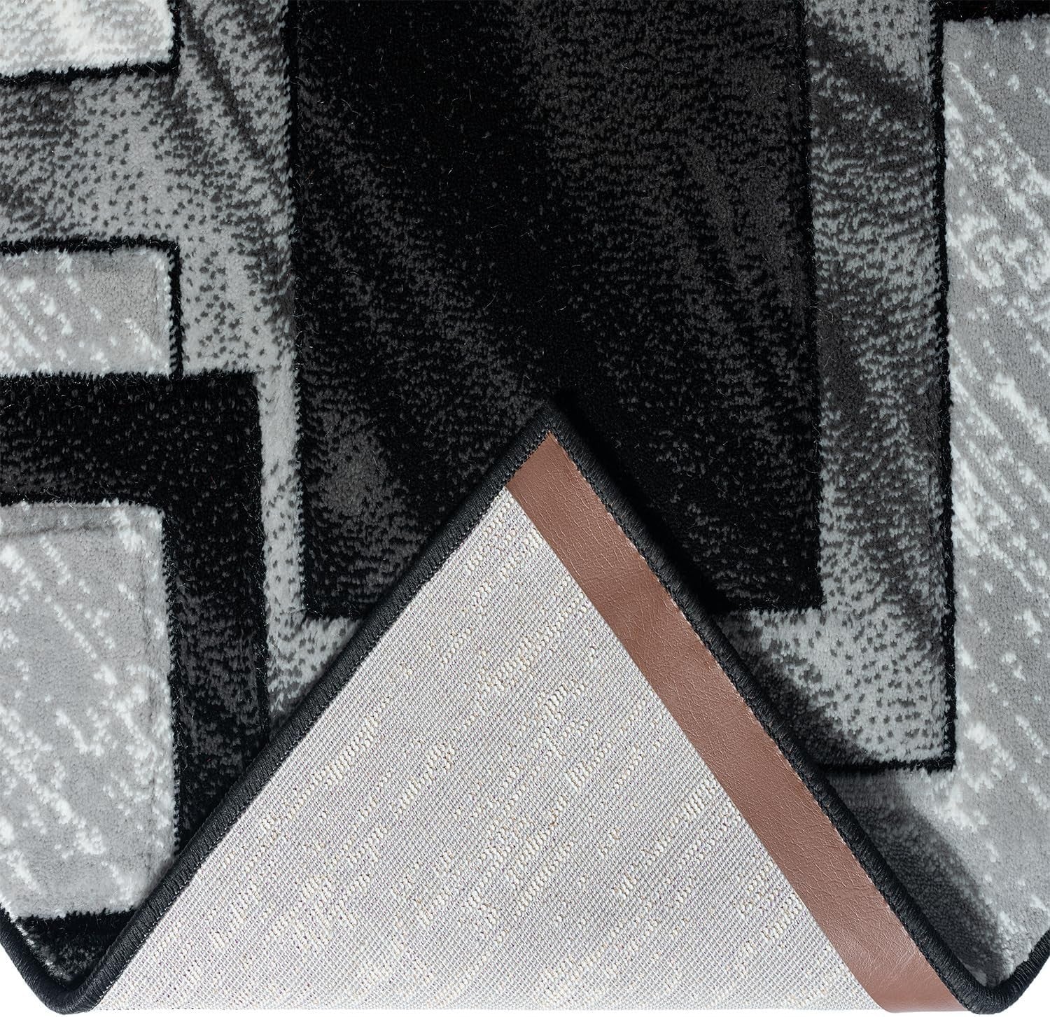 Extra Large Black Abstract Area Rug 200x290cm Soft Modern Living Room Carpet