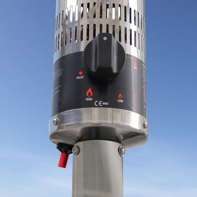Outdoor Gas Patio Heater 12.5kW Stainless Steel Black – Powerful Garden Heating