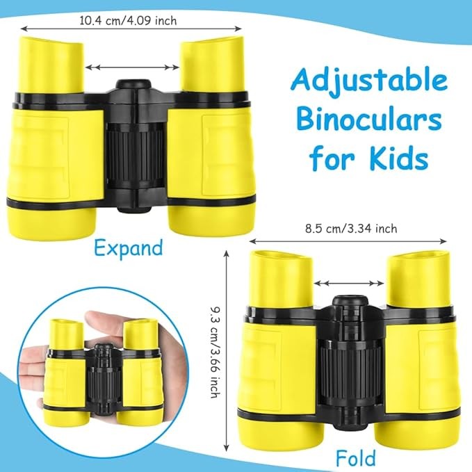 Kids 4x30 Yellow Shockproof Binoculars | Outdoor Explorer Toy Ages 3–12