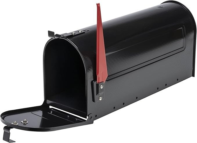 Lockable Black Aluminium Mailbox – Weatherproof, Large Capacity, Post Mounted