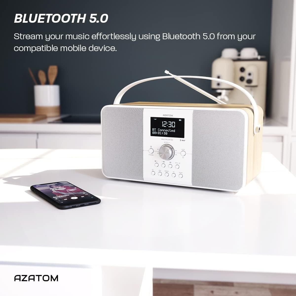 DAB DAB+ FM Digital Radio Bluetooth Portable Rechargeable Dual Alarm