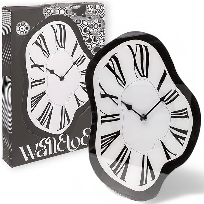 Surreal Melting Wall Clock 22x33cm Creative Glass Silent Quartz Art Decor