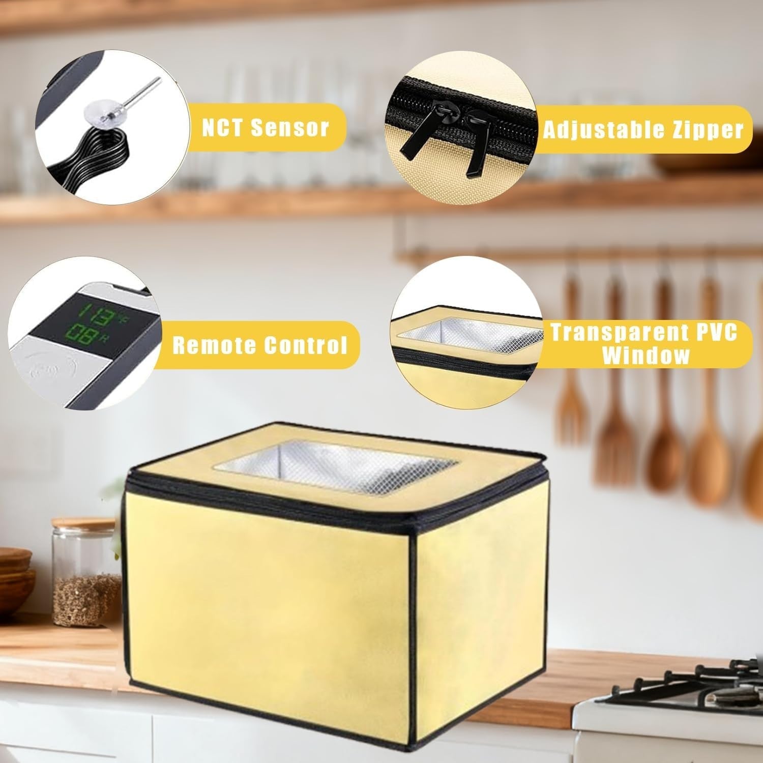 Electric Bread Dough Proofer Box with Digital Timer & Temperature Control