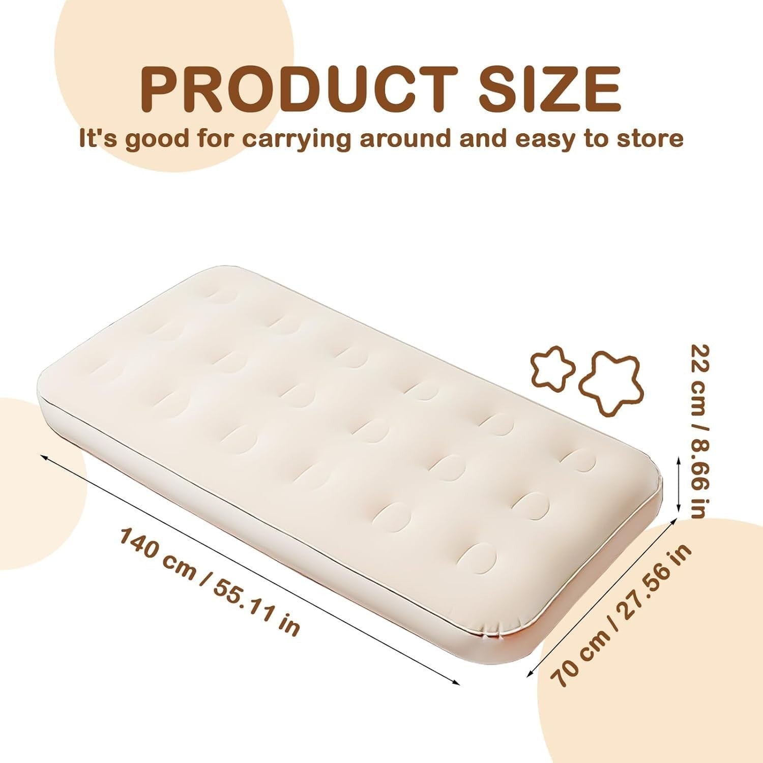 2-Pack Kids Airbed 140×70CM Inflatable Mattress w/ Electric Pump