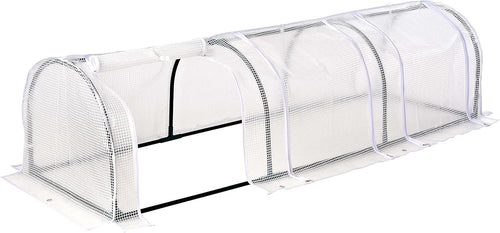 Polytunnel Greenhouse 3 Section with PE Mesh Cover & Steel Frame for Garden