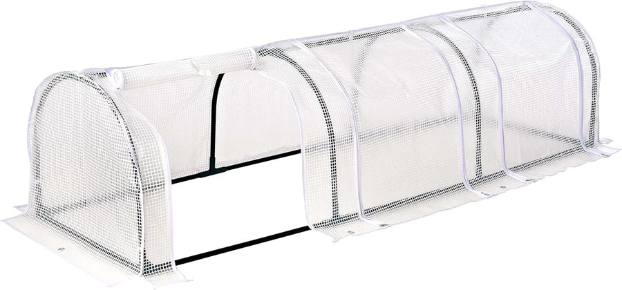 Polytunnel Greenhouse 3 Section with PE Mesh Cover & Steel Frame for Garden