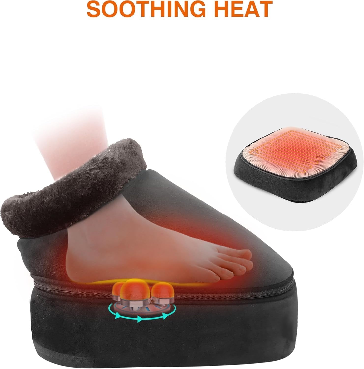Shiatsu Foot & Back Massager with Heat 2-in-1 Deep Kneading Pain Relief Cushion