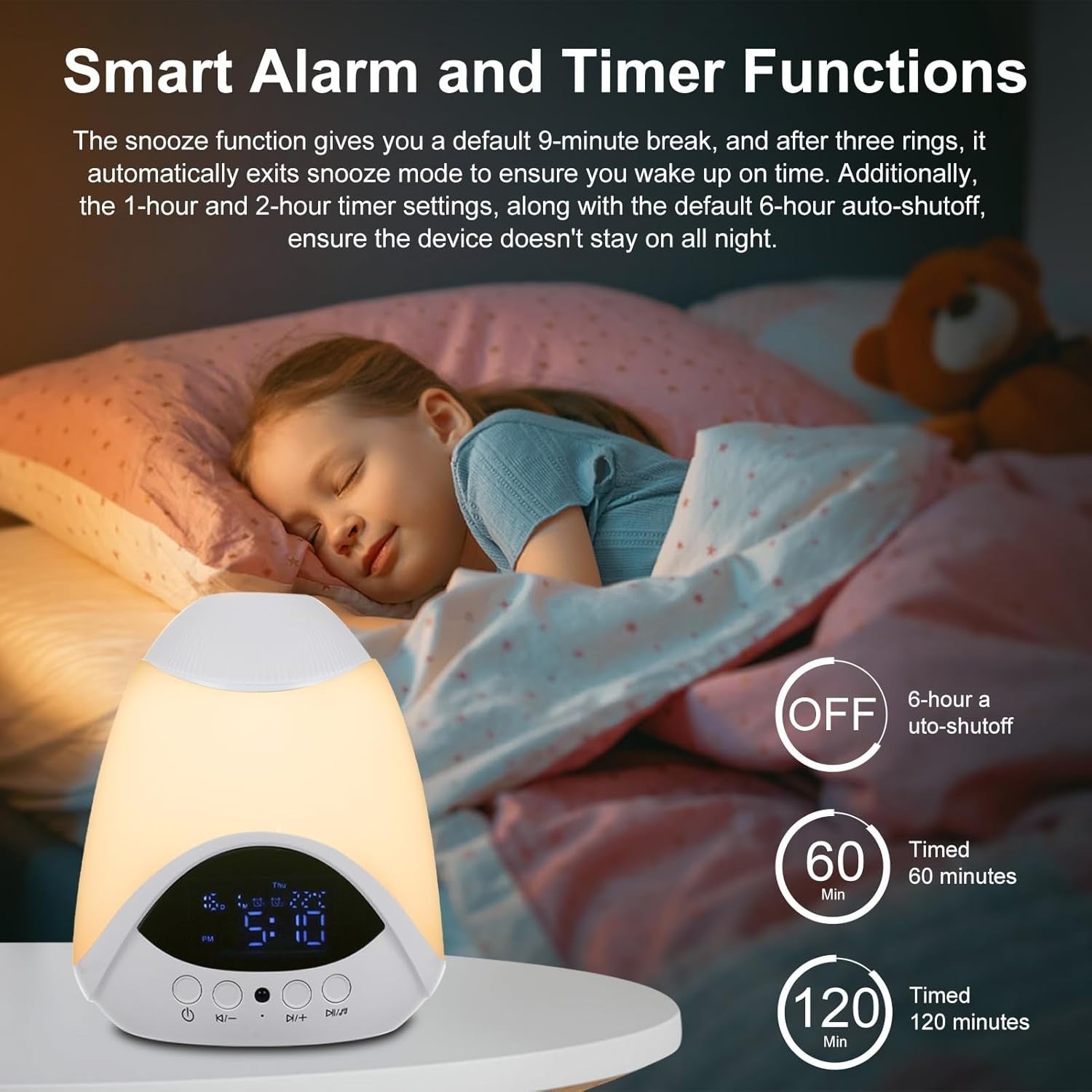 10-in-1 White Noise Machine with Star Projector, Night Light & Timer