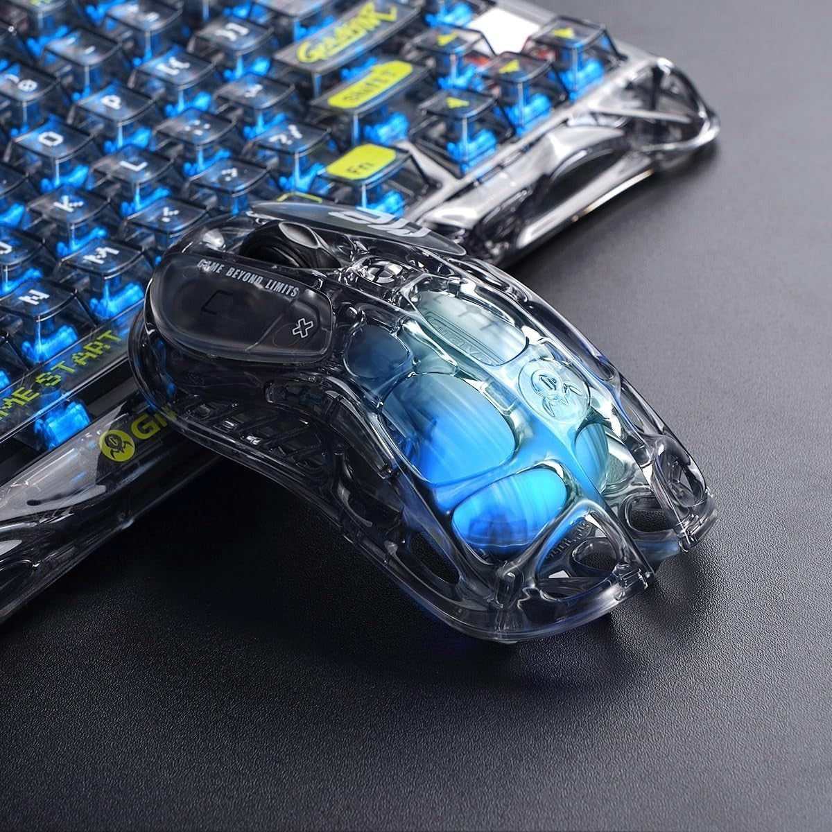 Transparent RGB Wireless Gaming Mouse 26K DPI 79g 5 Button Pro