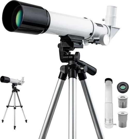 50mm AZ Kids Telescope with Tripod & Phone Adapter White