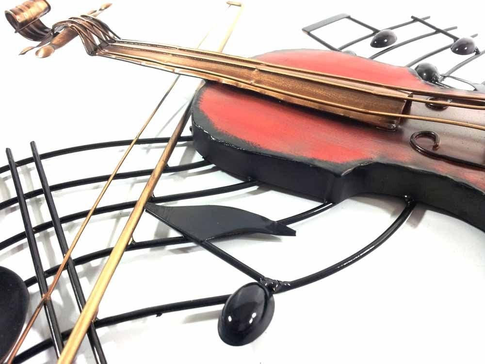 Metal Violin Wall Art Sculpture Contemporary Music Decor